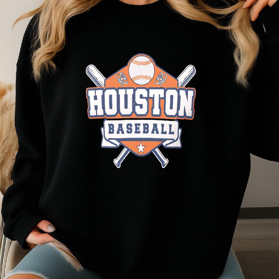 Houston Baseball T-shirt Vintage Retro Baseball Fan Gift Space City Sports Apparel Sweatshirt