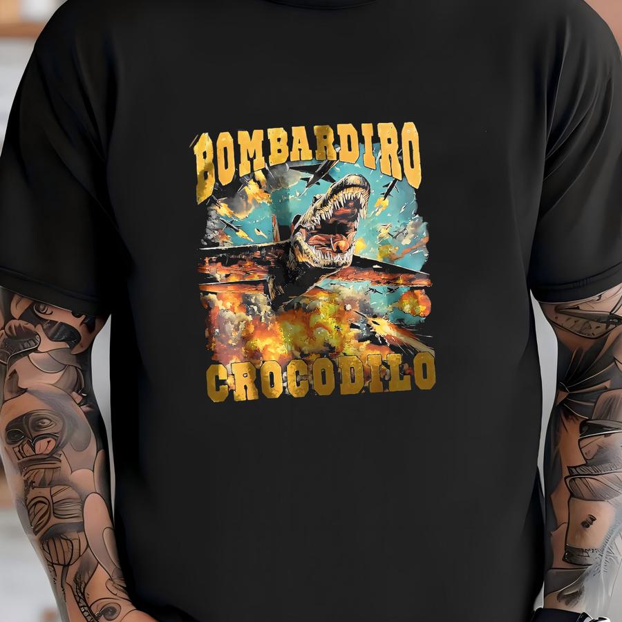 Italian Brainrot Bombardino Crocodilo Funny Meme Shirt T-shirt