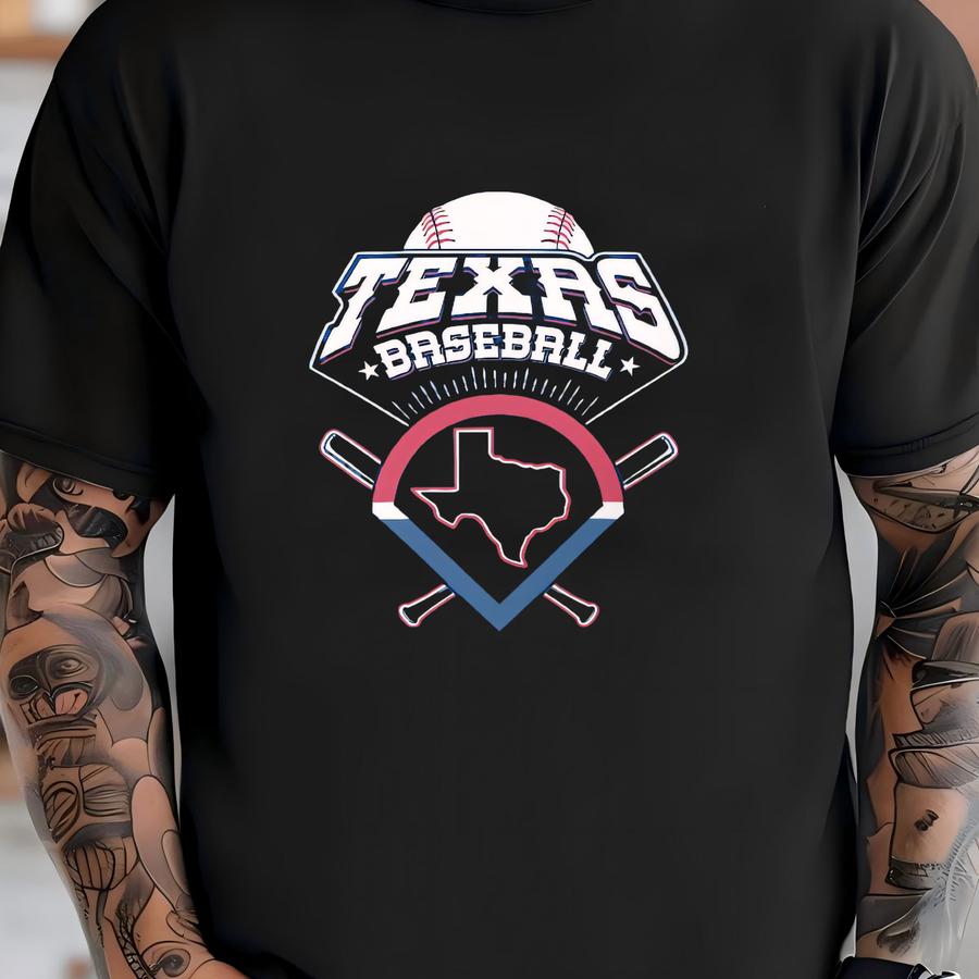 Texas Baseball Hoodie Vintage Retro Baseball Fan Gift Sports Apparel T-shirt