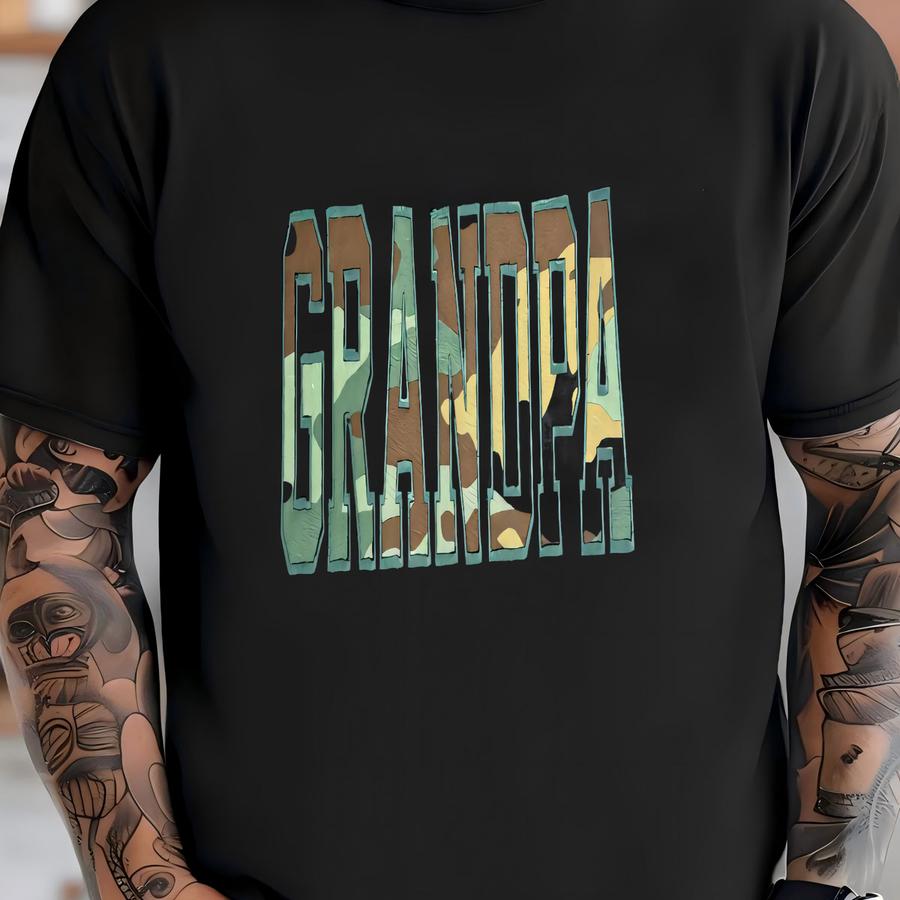 Grandpa Sweatshirt, Custom Dad Sweatshirt, Camo Sweatshirt, Personalized Papa Sweater, Gift For Grandpa, Father's Day Gift T-shirt