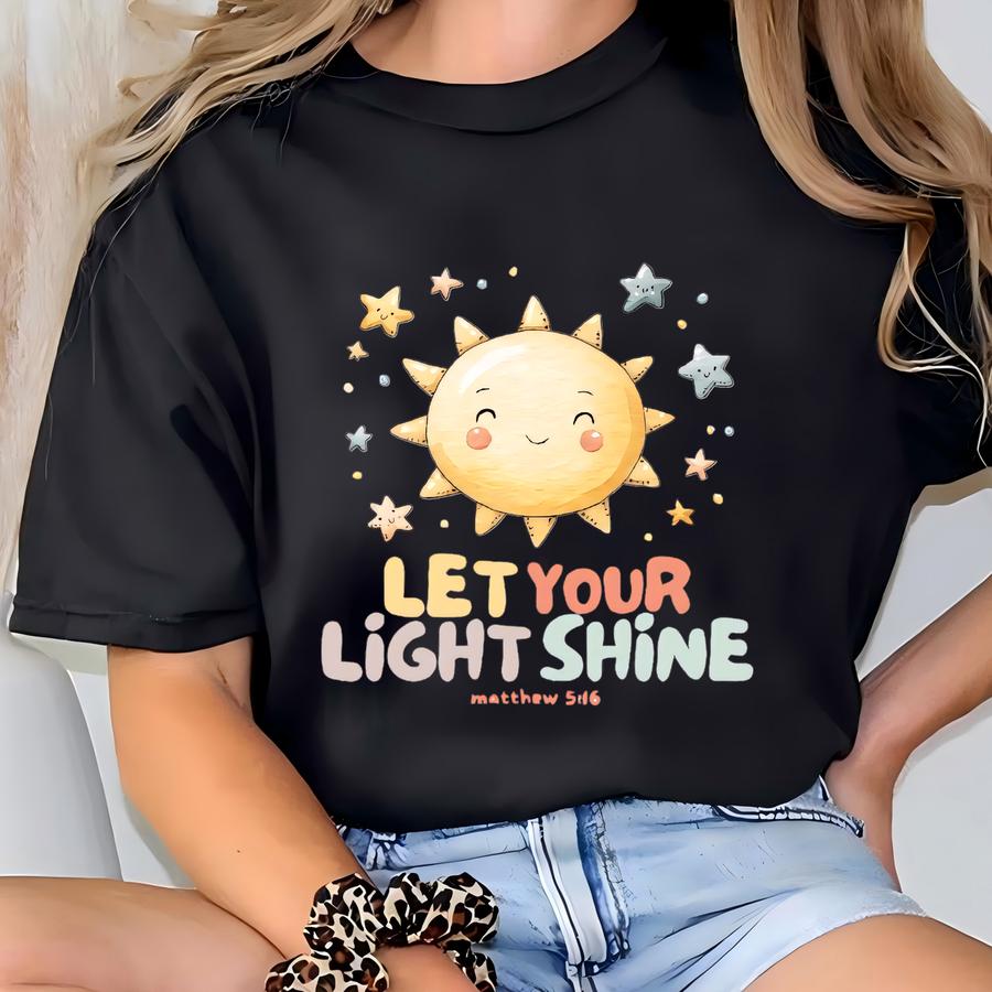 Let Your Light Shine Kids Hoodie – Matthew 5:16 Bible Verse Tee, Christian Faith Shirt For Toddlers Youth T-shirt