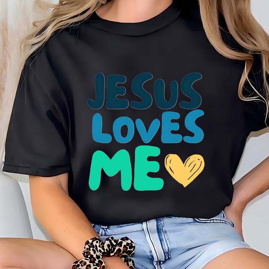 Jesus Loves Me Kids Hoodie: Christian Faith Tee T-shirt