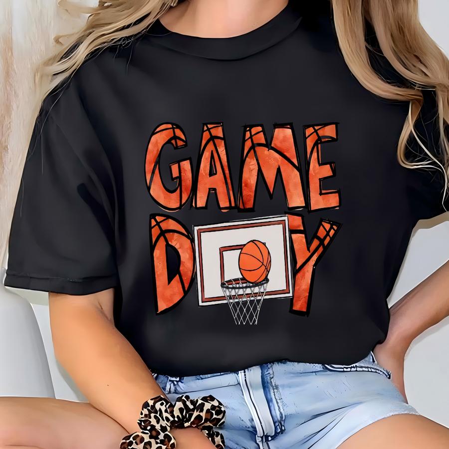 Basketball Game Day Sweatshirt: Basketball Mom Sweater, Sports Fan Crewneck T-shirt