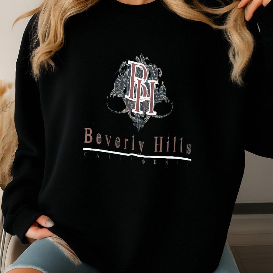 Women’s Vintage 90s Beverly Hills Sweatshirt Large Crewneck Sweatshirt