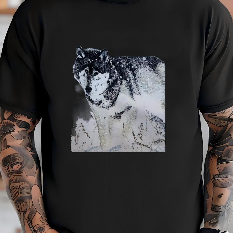 Vintage 1990s Cabela’s Wrap Around Winter Wolf Sweatshirt Szl/xl Made In The Usa T-shirt