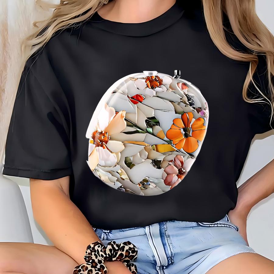 Stained Glass Wildflower Airpods Max Cases, Elegant Floral Headphone Covers, Gift For Her, Wildflower Floral Airpod Max Covers T-shirt