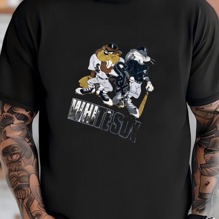 Vintage 90s Chicago White Sox Looney Tunes Bugs Bunny Tasmanian Devil Taz Mlb Baseball Hip Hop Graphic Shirt Usa Size Large T-shirt