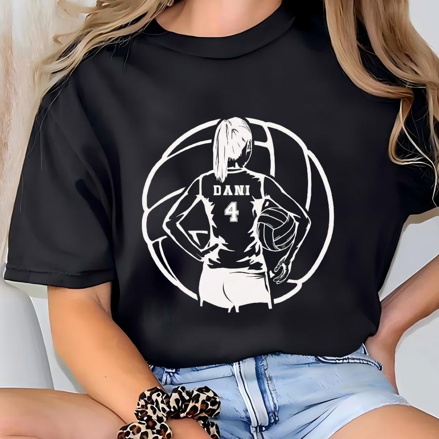 Custom Volleyball Shirt Girl Volleyball Player Graphic T Shirt Game Day Tshirt Volleyball Mom Gift Personalize Volleyball Tee T-shirt