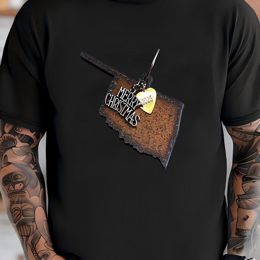 Oklahoma Christmas Ornament, Dated Personalized Custom Souvenir State Gift, Small T-shirt