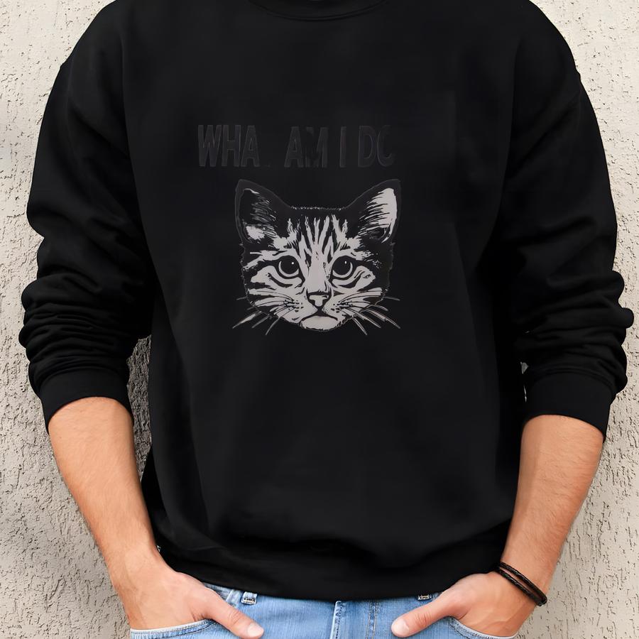 What Am I Doing With My Lives Tank Top Funny Cat Top Tee T Shirt Cats Novelty Cute Sveless Animals Awesome Graphic Crazy Cat Lover Lady Sweatshirt