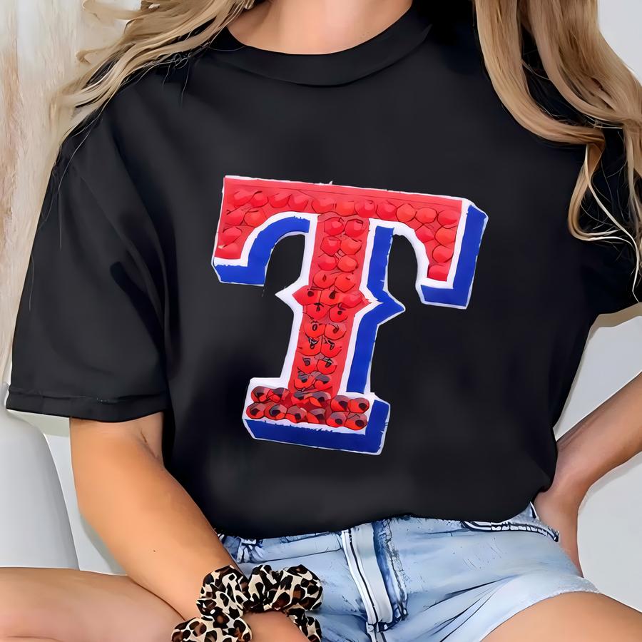 Texas Rangers Bling Baseball Hat T-shirt