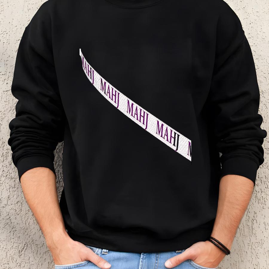 Mahjong Tiles Handy Pouch Is 12 Inches In Purple And White Featuring  Sweatshirt