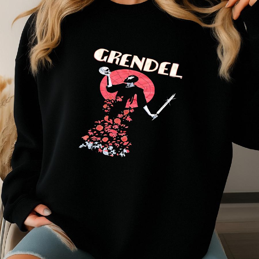 Vintage 90s Grendel Hunter Rose Comic Book Cartoon Villain Matt Wagner Skull Graphic Shirt Usa Size L/xl Sweatshirt