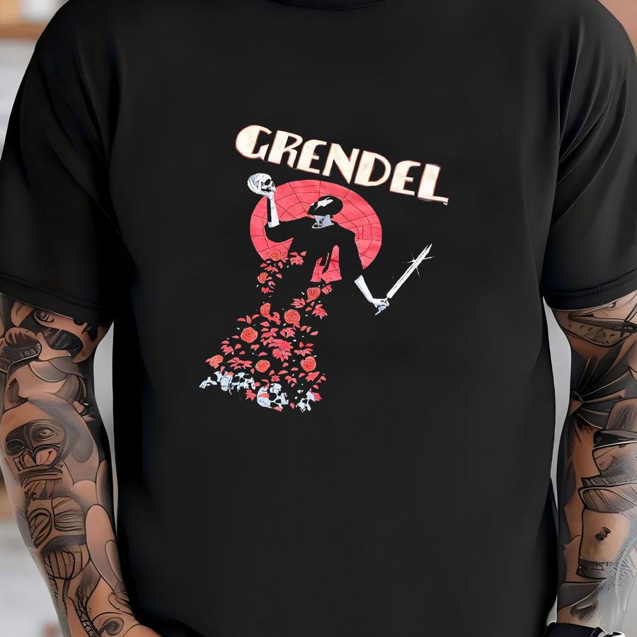 Vintage 90s Grendel Hunter Rose Comic Book Cartoon Villain Matt Wagner Skull Graphic Shirt Usa Size L/xl T-shirt