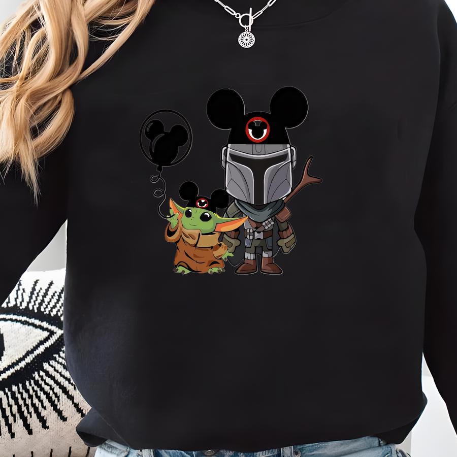 Star Wars Baby Yoda Shirts, Mandalorian Grogu Tee, Star Wars Tee, Star Wars Baby Yoda With Baby Yoda Tee, Family Shirt Sweatshirt