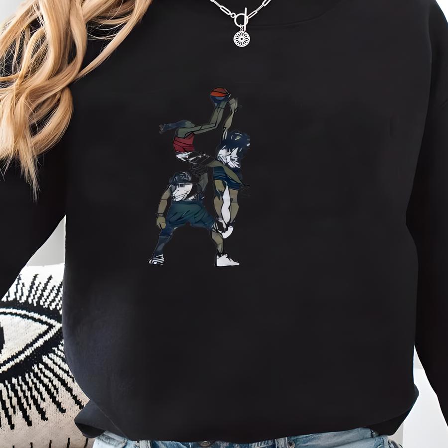 Vintage 90s Basketball Graphic Tee Streetball Sporstwear Tee Mens Xl Sweatshirt