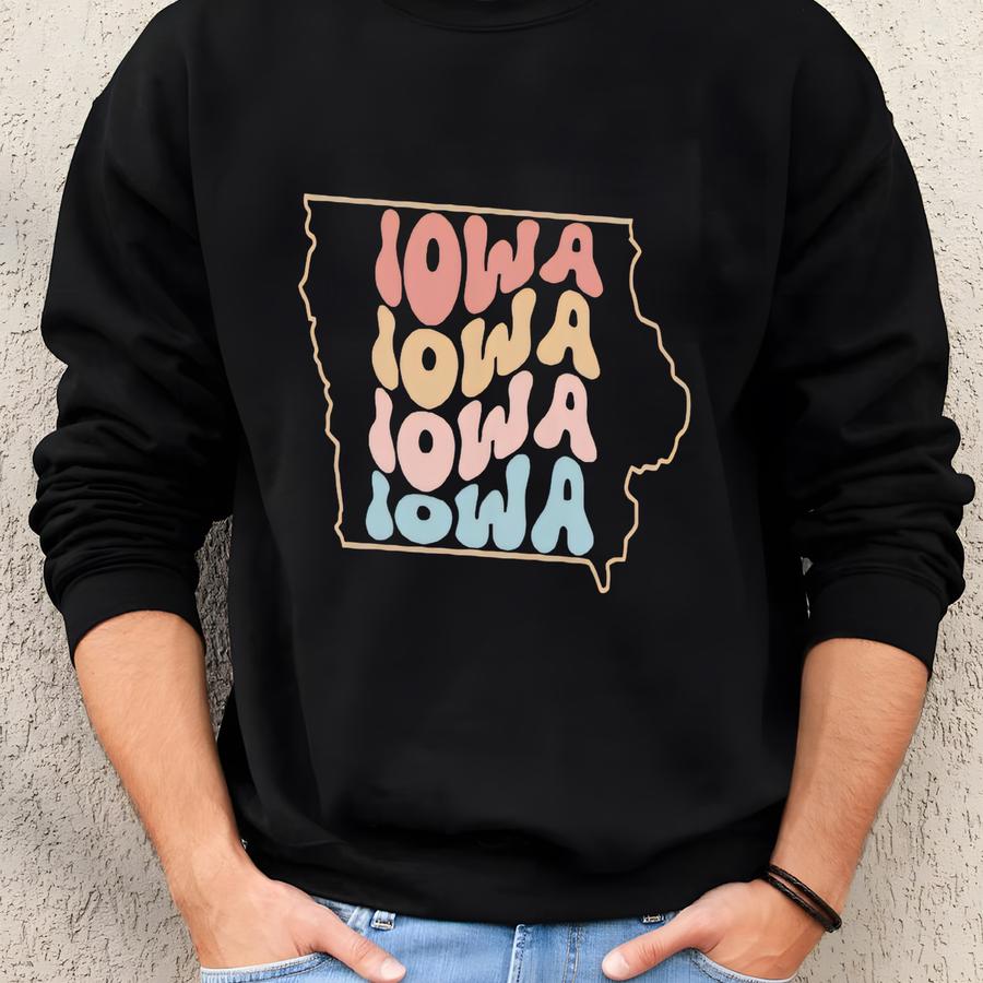 Retro Iowa T-shirt: 70s Vintage Travel Tee Sweatshirt