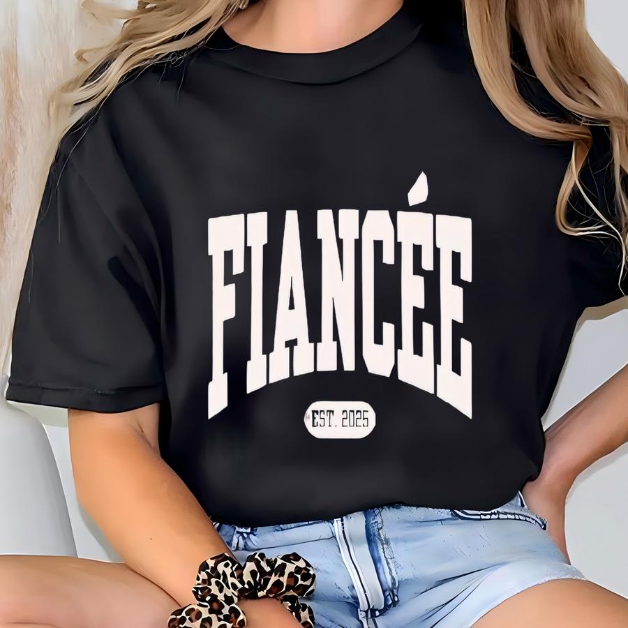 ® Custom Fiance And Fiancee Shirt, Personalized Engagement Hoodie, Future Mr. And Mrs., Engagement Gift, Gift For Fiancee T-shirt