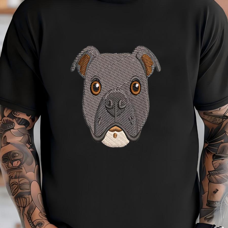 Mini Stafshire Bull Terrier Face Y Design, Dog Face Y Pattern, Dog Lover Machine Y Designs, Y Files T-shirt