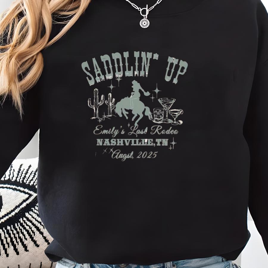 ® Last Rodeo Bachelorette Shirt, Custom Western Bach Party T-shirts, Cowgirl Bride To Be Shirt, Last Down Country Bach Tee Sweatshirt