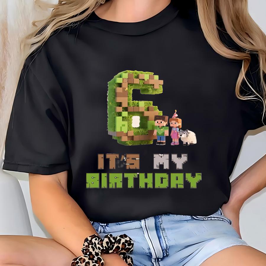 Custom 6th Birthday Gamer Hoodie – Pixel Style Personalized Gaming Birthday Tee T-shirt
