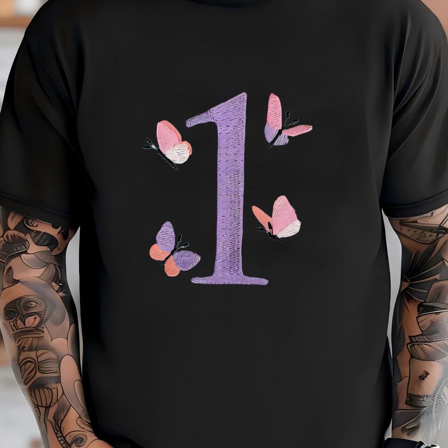 Butterfly First Birthday Romper: Cake Smash Outfit T-shirt