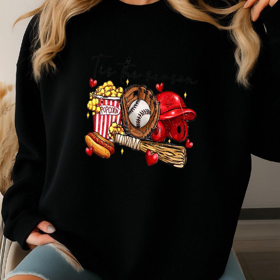 Baseball Game Day Tee: 'tis The Season Canvas Sweatshirt