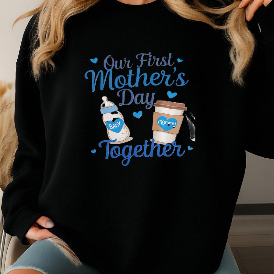 First Mother's Day Matching Shirt: Mom Baby Outfit Sweatshirt