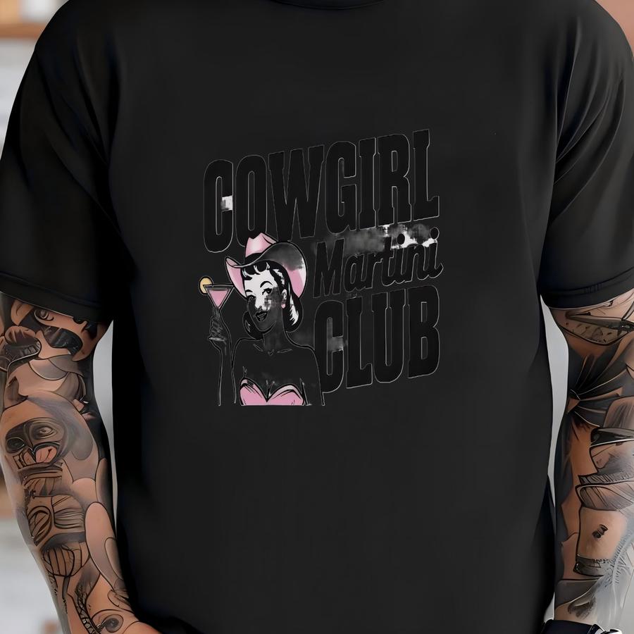 Cowgirl Martini Shirt, Vintage Western Shirt, Wild West Hoodie, Western Graphic Tee, Cowgirl Aesthetic, Country Shirt, Cowgirl Gift T-shirt