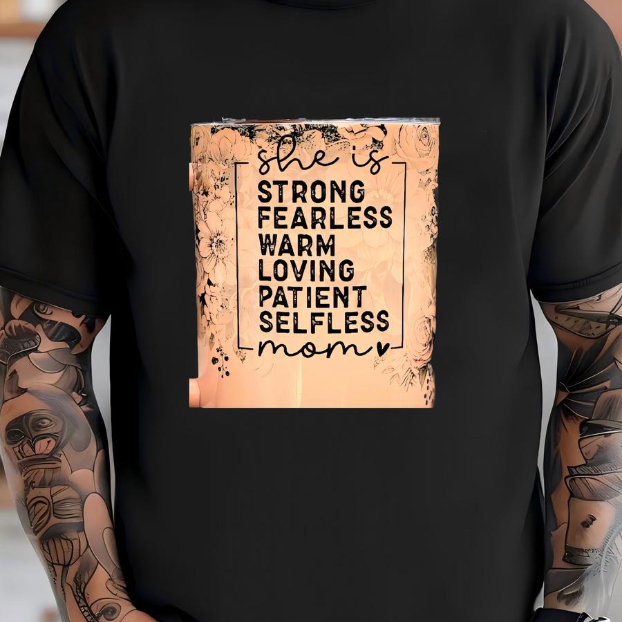 Mom 40oz Stainless Steel Tumbler: Floral Design, With Handle Metal Straw T-shirt