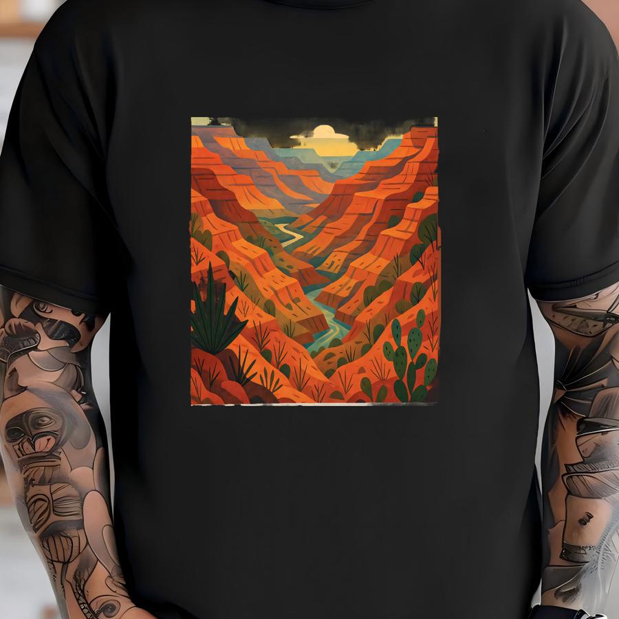 Grand Canyon National Park Retro Illustration National Park Sticker, Laptop Decal, Cooler Sticker, Water Bottle Sticker, Arizona Sticker T-shirt