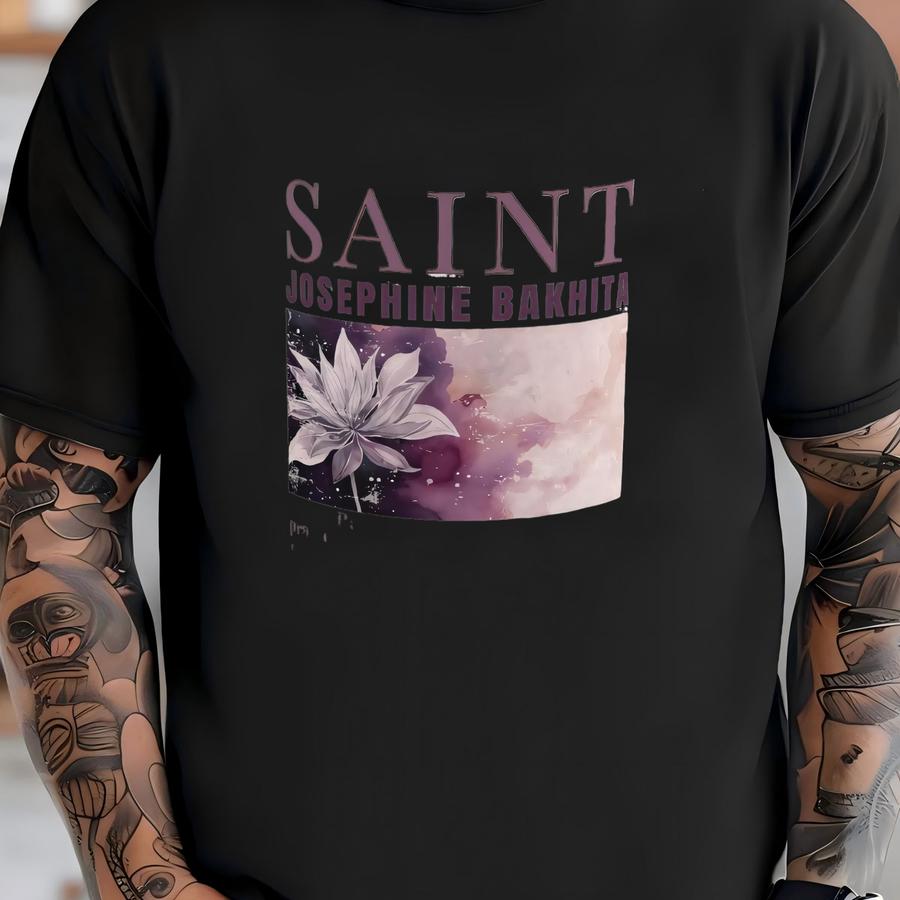 Saint Josephine Bakhita Mug: Catholic Inspirational Gift, Floral Coffee Cup T-shirt