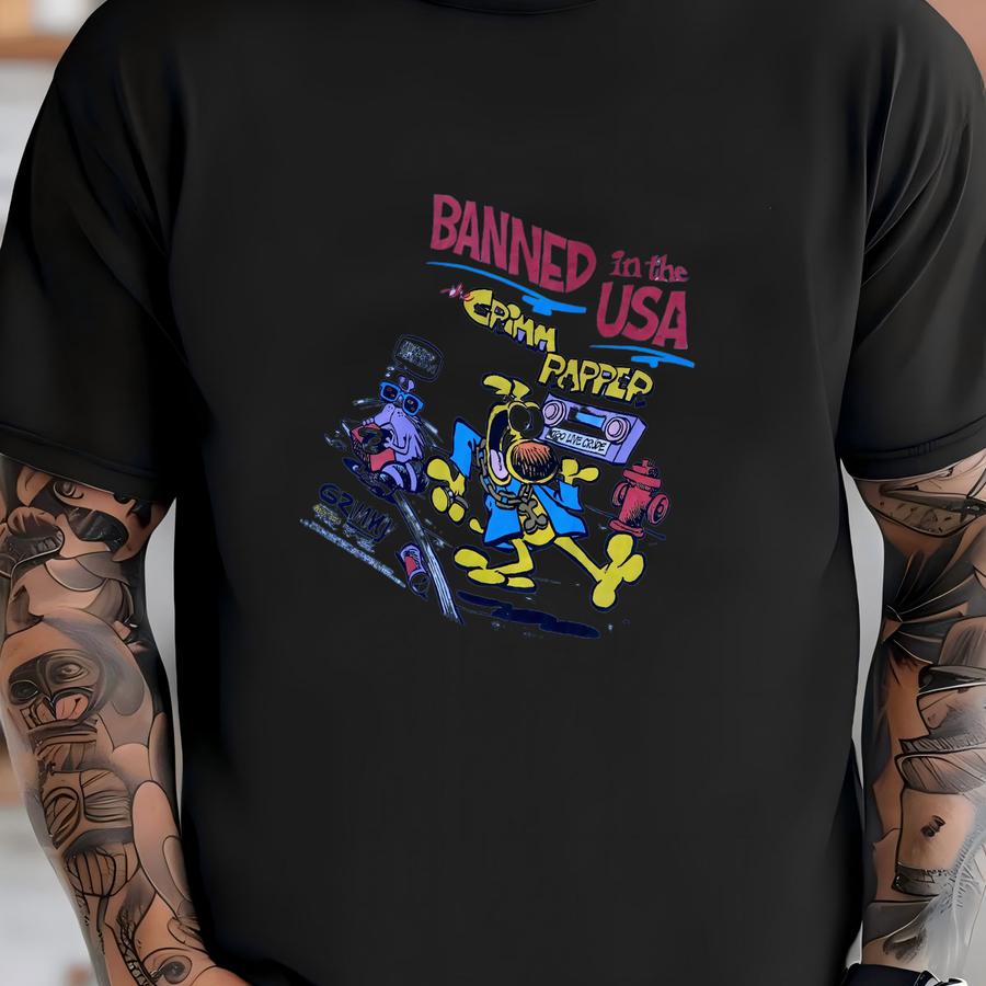 Vintage 1990 The Grimm Rapper Mother Goose Grimm Banned In The Usa Comic Book Graphic Shirt Usa Size S/m T-shirt