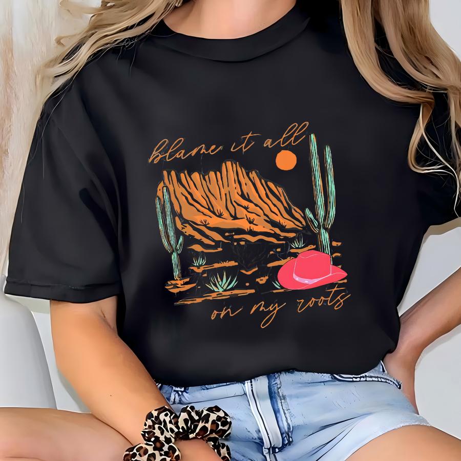 Blame It All On My Roots Cropped Boxy Tee T-shirt