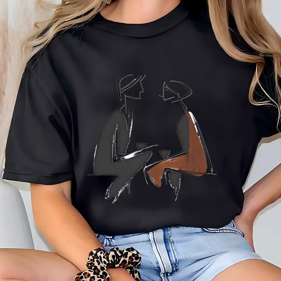 Good Times Hoodie: Minimalist Love Art, Romantic Couple Tee T-shirt