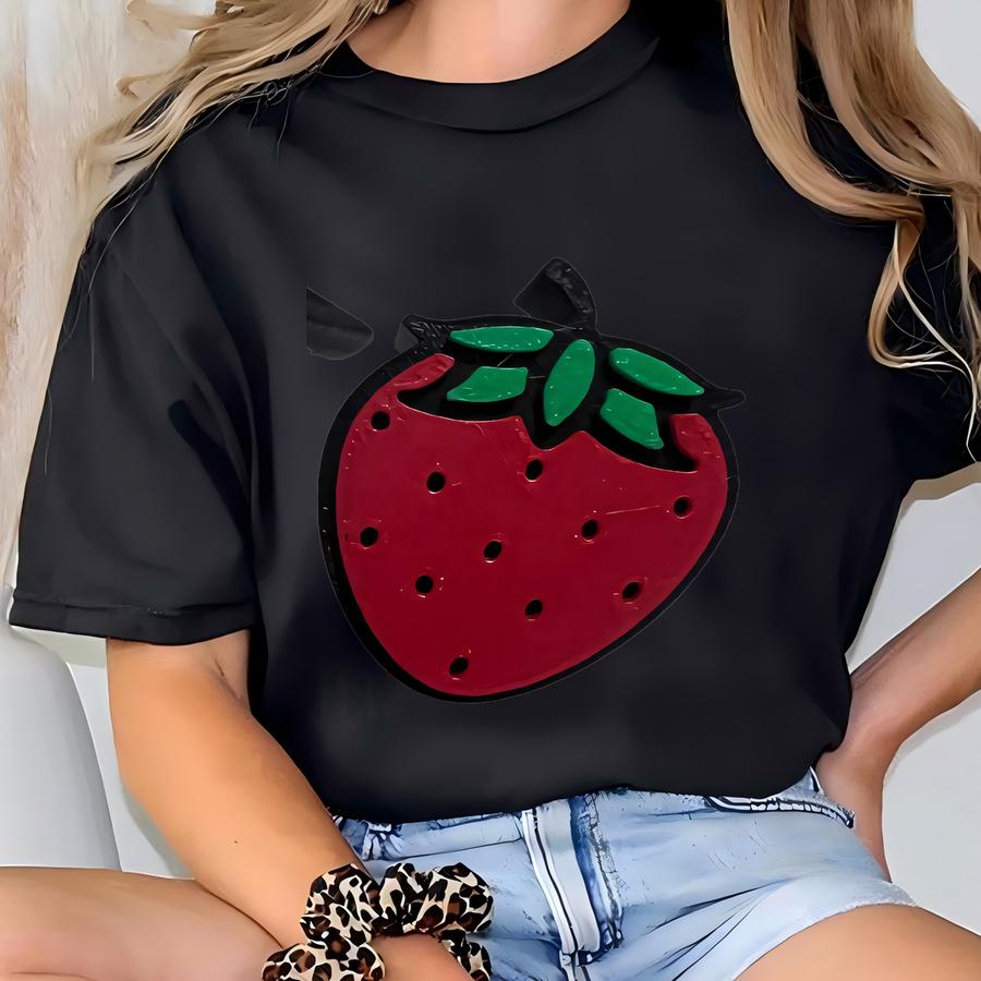 3d Printed Strawberry Straw Topper: Kawaii Tumbler Accessory T-shirt