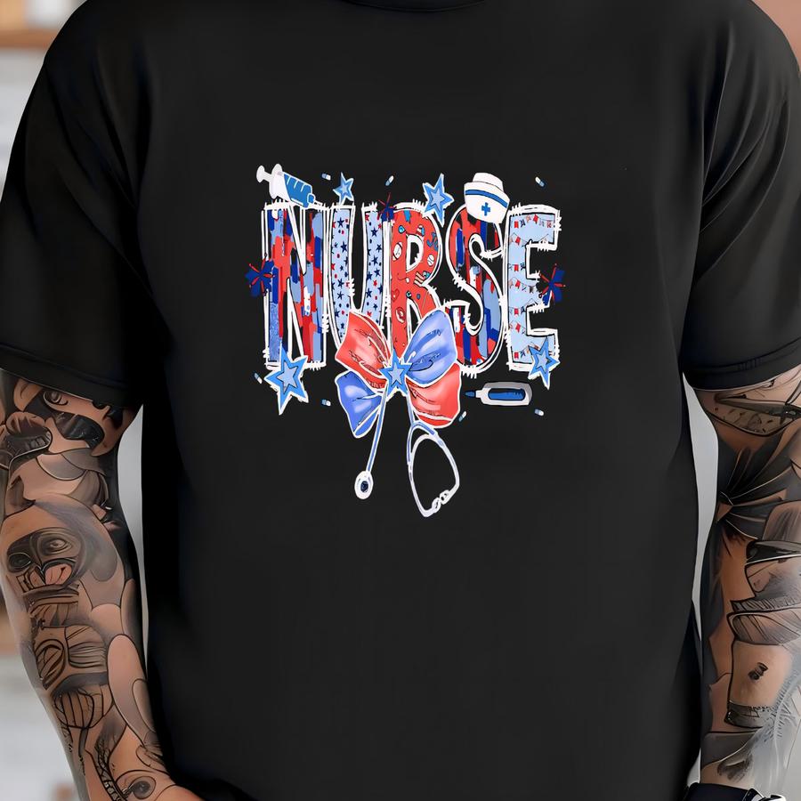 4th Of July Nurse Shirt: Patriotic Stethoscope Tee T-shirt