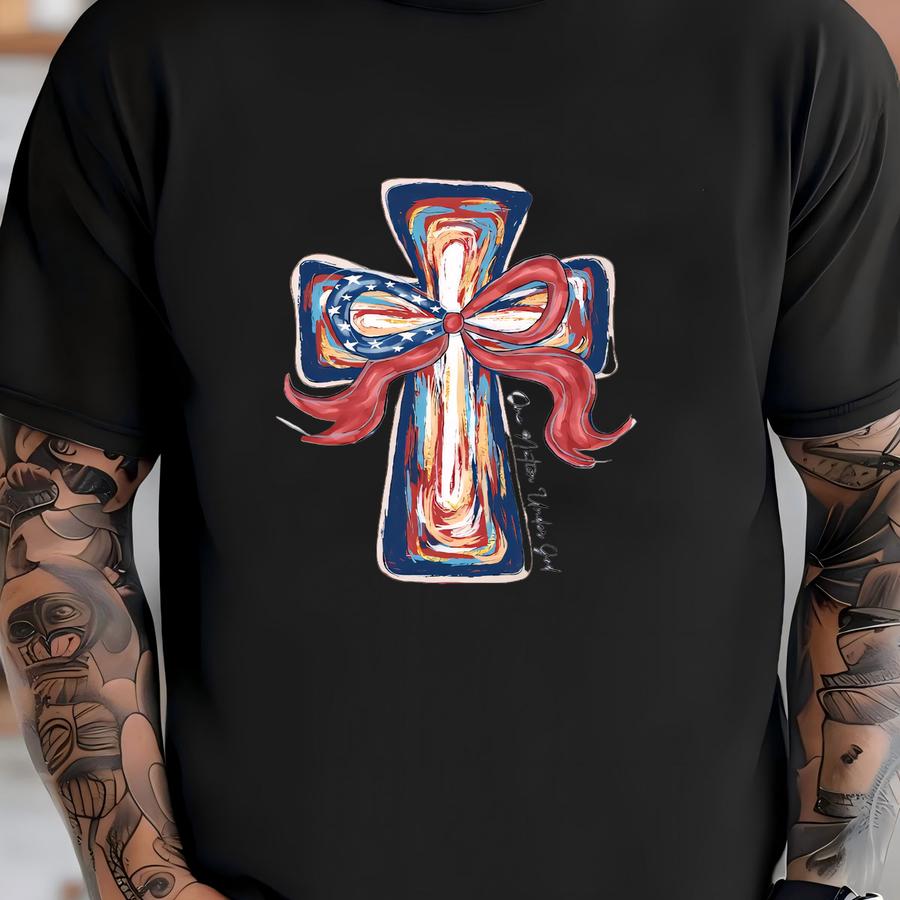 Christian 4th Of July Tee: Patriotic Cross Bow Shirt T-shirt