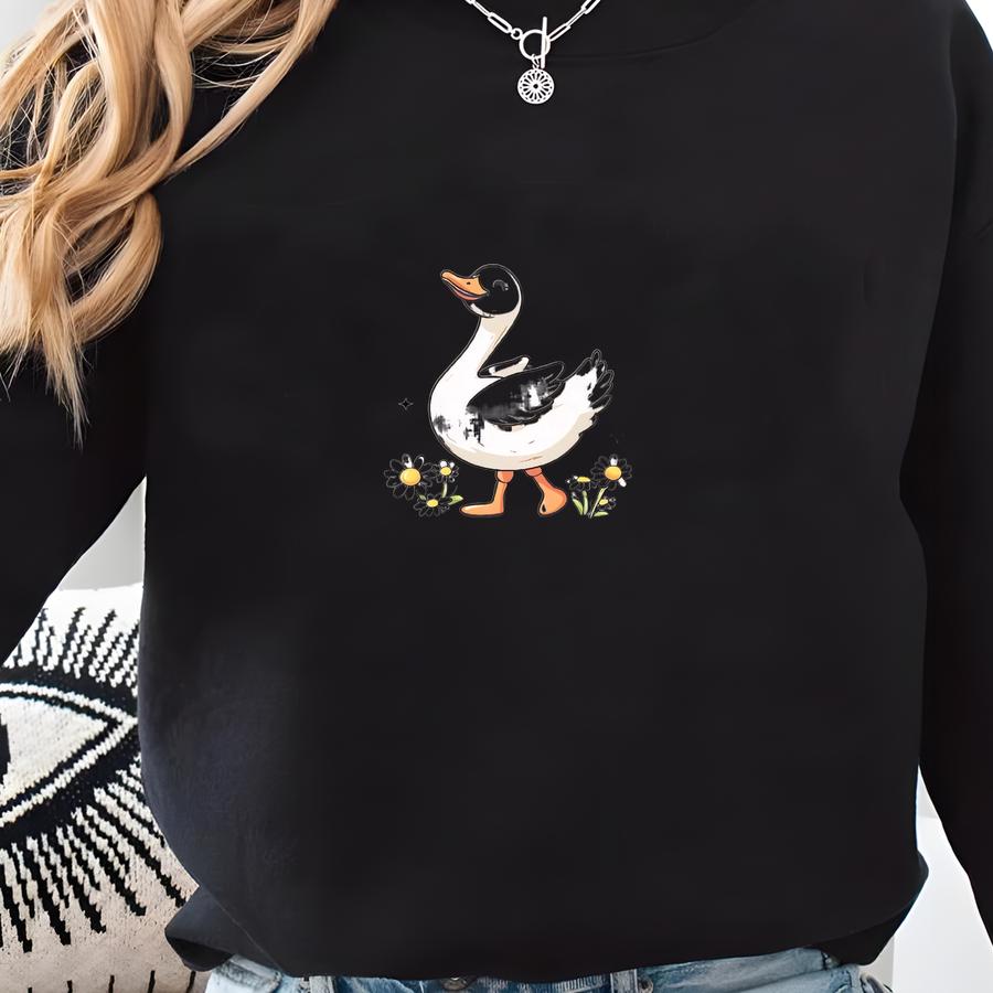 Sorry I'm Late I Was Dilly Dallying Goose Shirt, Funny Goose Shirt, Silly Goose Shirt, Animal Humor Gift, Cute Goose Shirt Sweatshirt