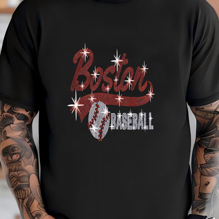Boston Baseball Rhinestone Hooded Sweatshirt: Matchday Shirt T-shirt