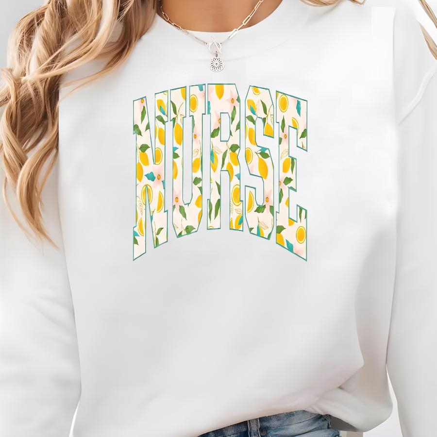 ® Nurse Lemon Shirt, Lemon Nurse Shirt, Rn Tshirt, Amalfi , Summer Nurse Shirt, Registered Nurse Shirt, Retro Fruit Shirt Sweatshirt