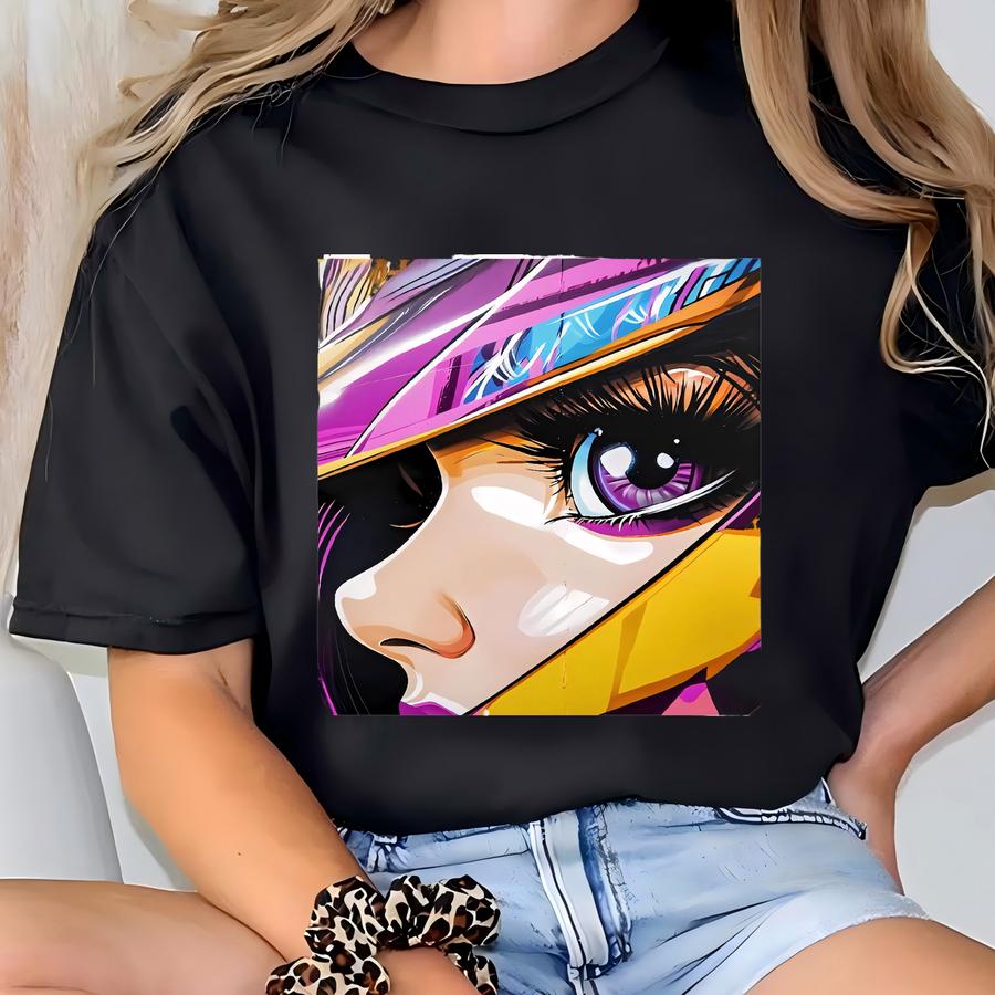 Anime Girl Art Print: Bold Pop Art, Modern Urban Decor T-shirt