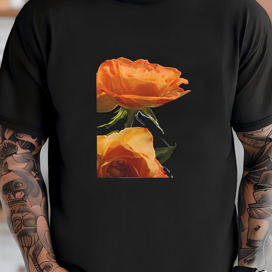 Orange Roses Spiral Notebook: Ruled Line Journal (6 T-shirt