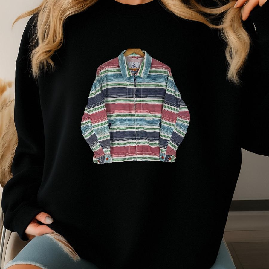 Nigel Cabourn Rainbow Tartan Striped Jacket British Fashion Designer Multi Coloured Size Large Sweatshirt