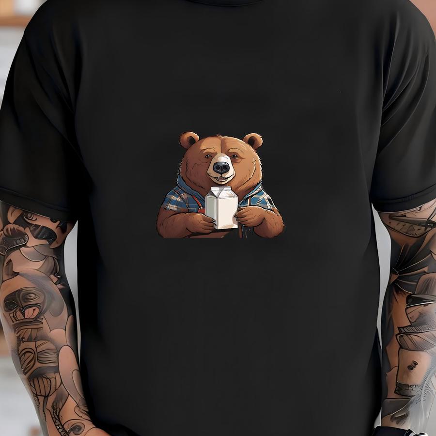 Funny Dad Hoodie | Just A Dad Who Always Came Back With The Milk | Gift For Father's Day, Dad Joke Tee, Bear Dad Shirt, Dad Birthday Shirt T-shirt