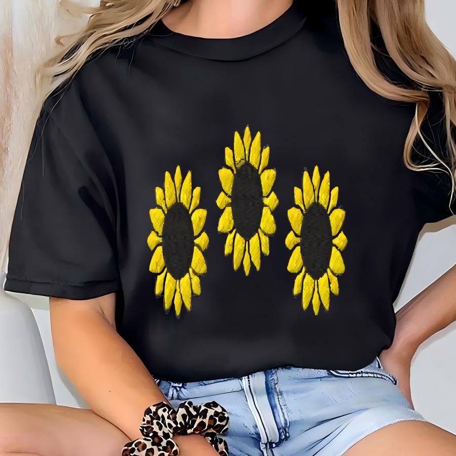 Suowers Hoodie, Sun Flower Shirt, Customizable Flower Shirt, Summer Flowers Hoodie T-shirt