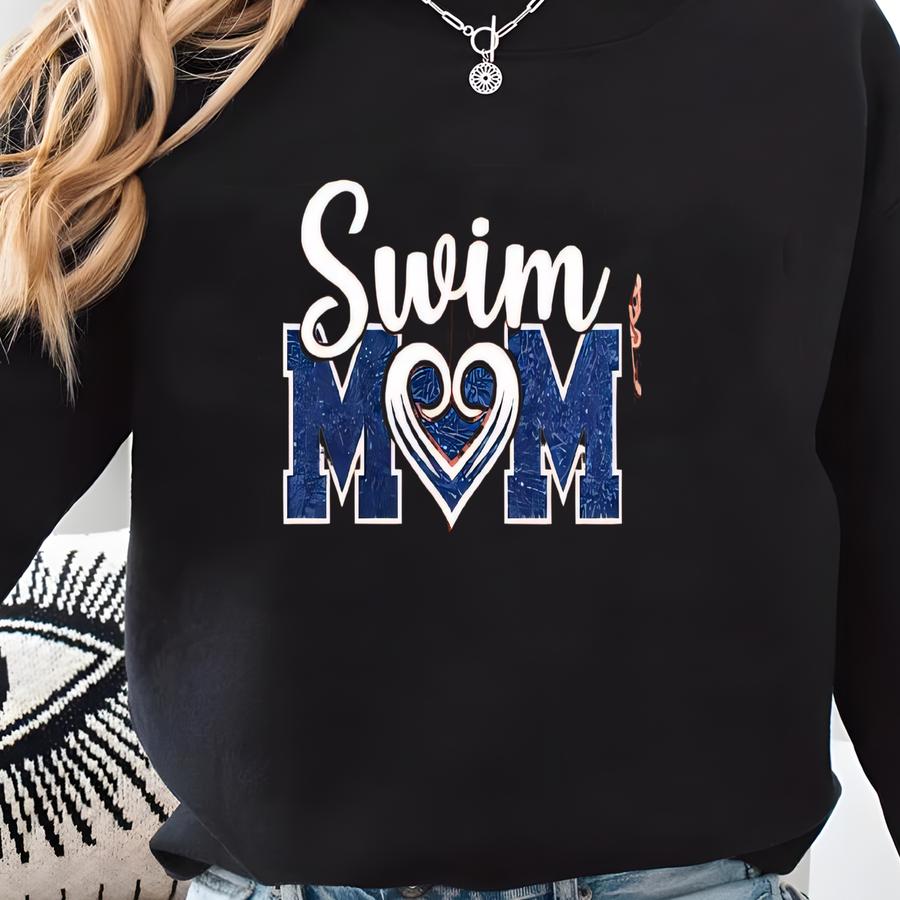 Custom Personalized Swim Mom Glitter Design Distressed Pony Tail Trucker Hat Cap With Player Name And Number Sweatshirt