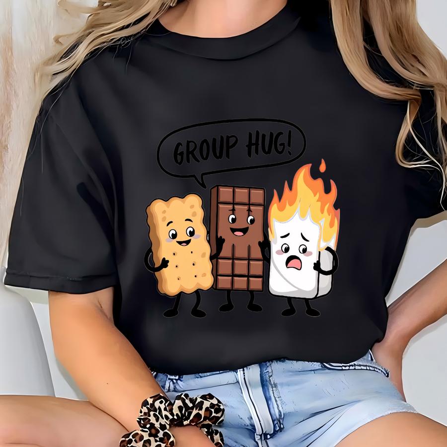 Group Hug Smore Shirt, Funny Camping Shirt, Camping Marshmallow Tshirt, Camp Lover Shirt, Camp Life Shirt, Friends Camping Tee, Camper Gift T-shirt