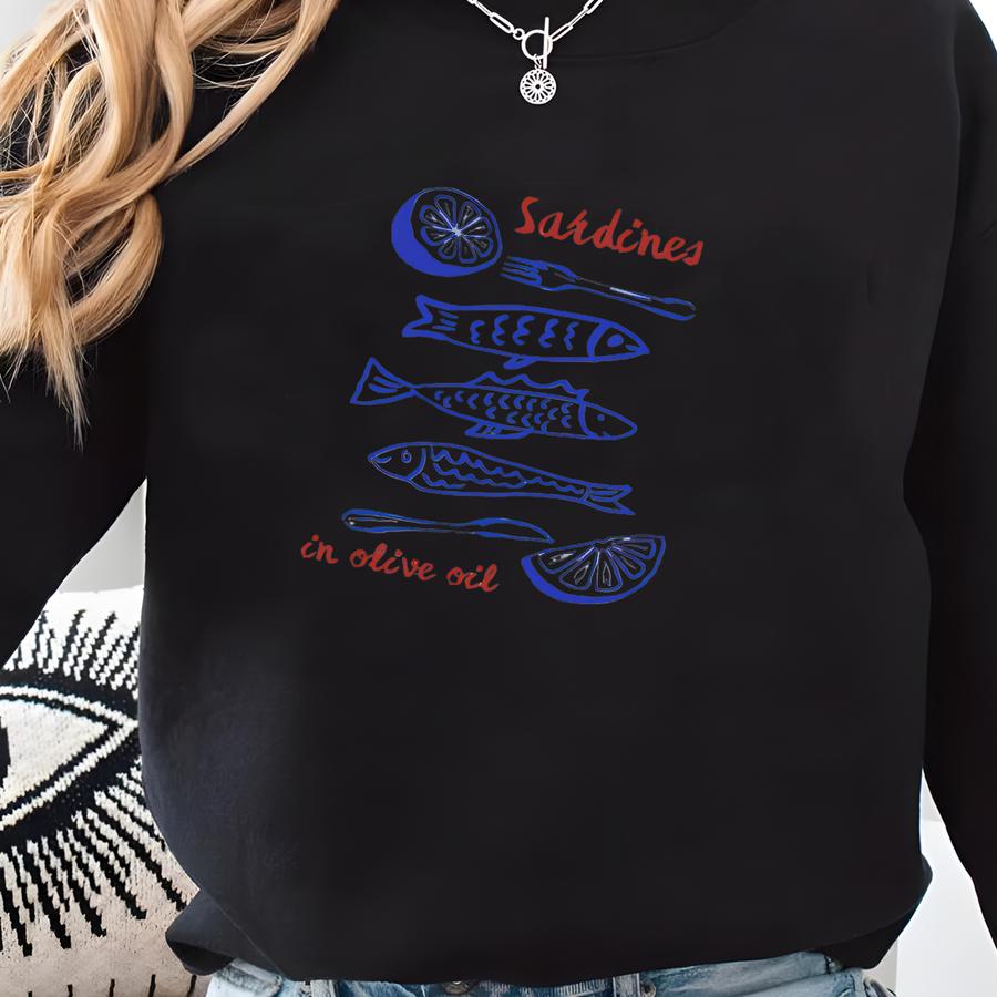 Sardines Fish Sweatshirt: Ocean Inspired Style Italian Food Sweatshirt