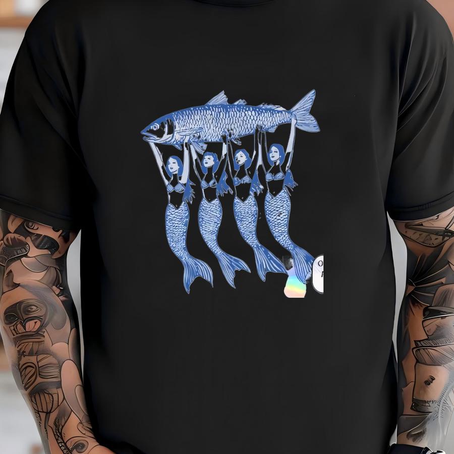 Sardine Baby Tee Mermaid Sardine Shirt Fisherman Aesthetic Y2k Baby Tee Tinned Fish Shirt Mermaidcore Clothes Preppy Summer Graphic Tee T-shirt